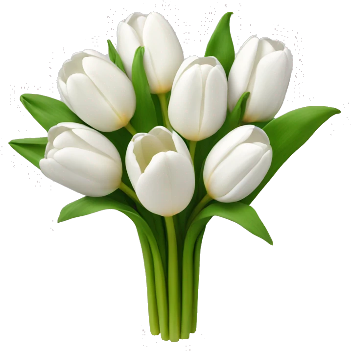 White tulip bouquet  emoji