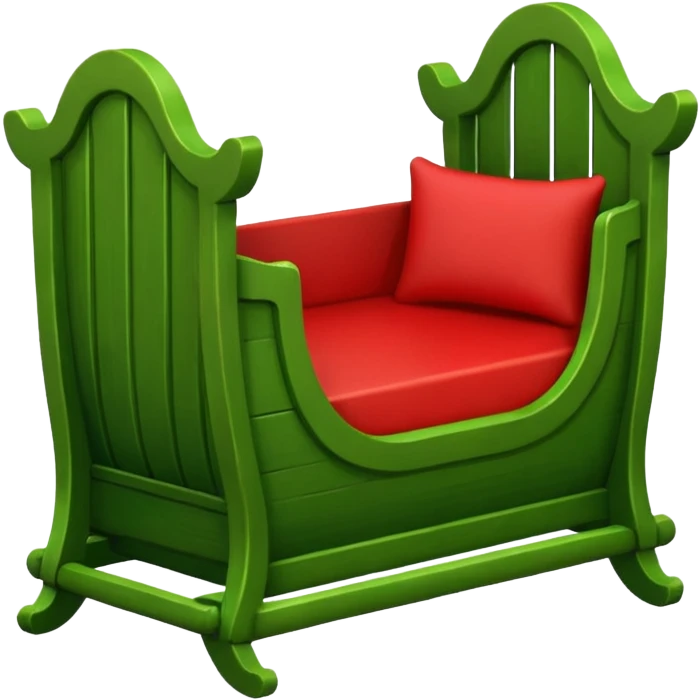 Cradles green and red color emoji