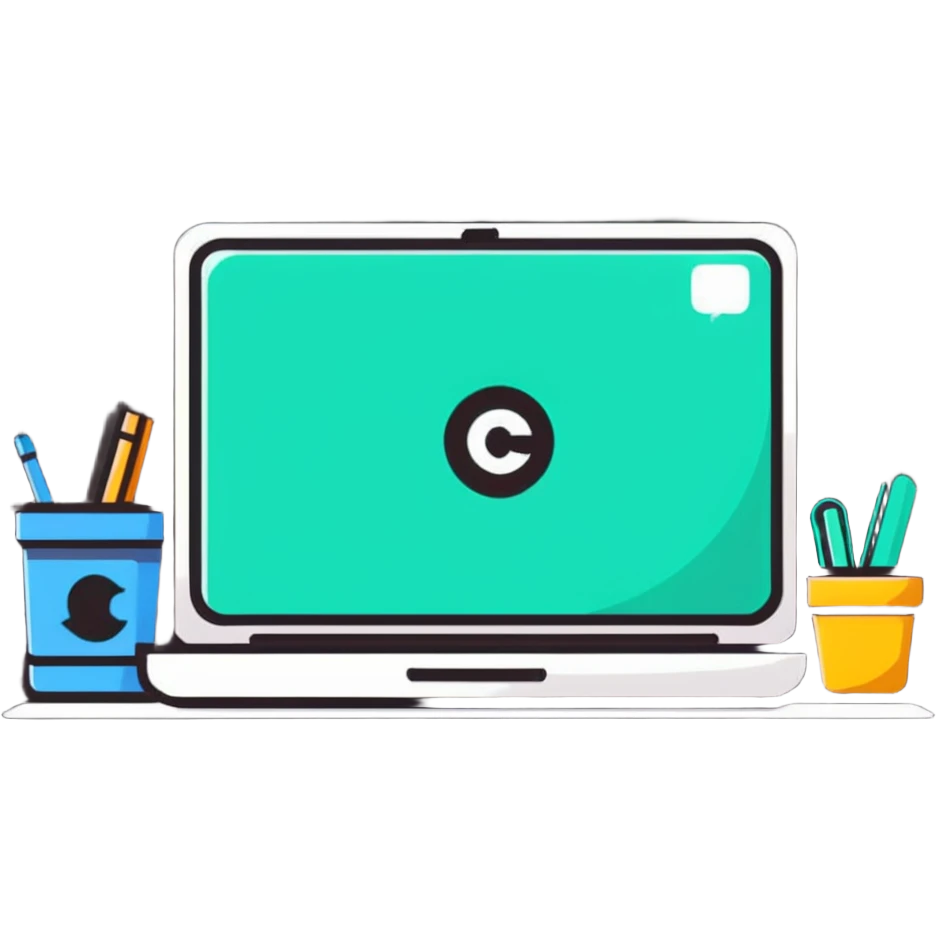 Colorful webpage with social media elements emoji