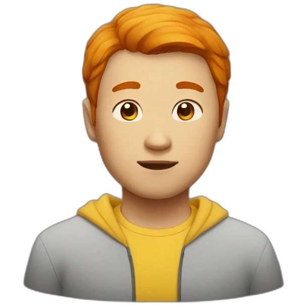 Redhair Chinese yellow man emoji