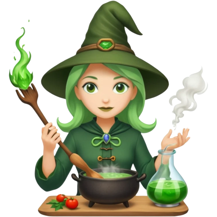 green witch cooking potion emoji