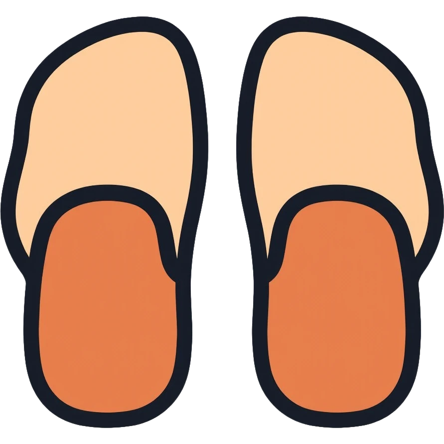 brown house slippers simple icon emoji