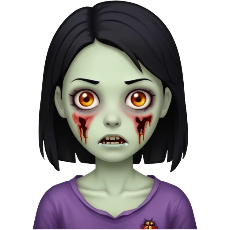zombie girl with black hair emoji