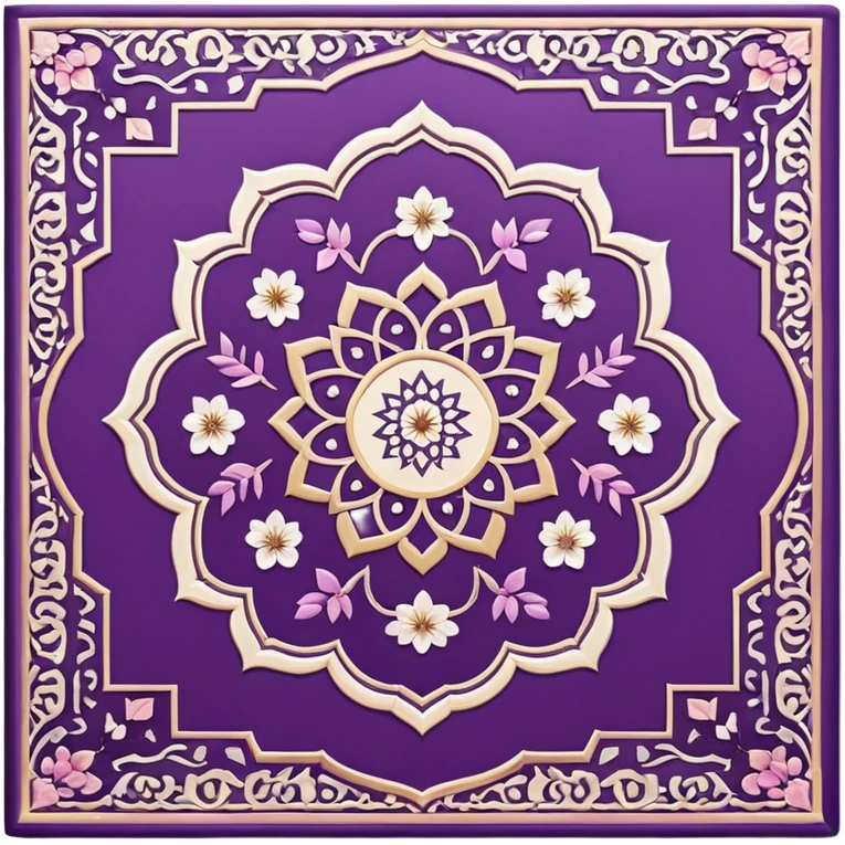 islamic Muslim prayer mat purple with blossom emoji