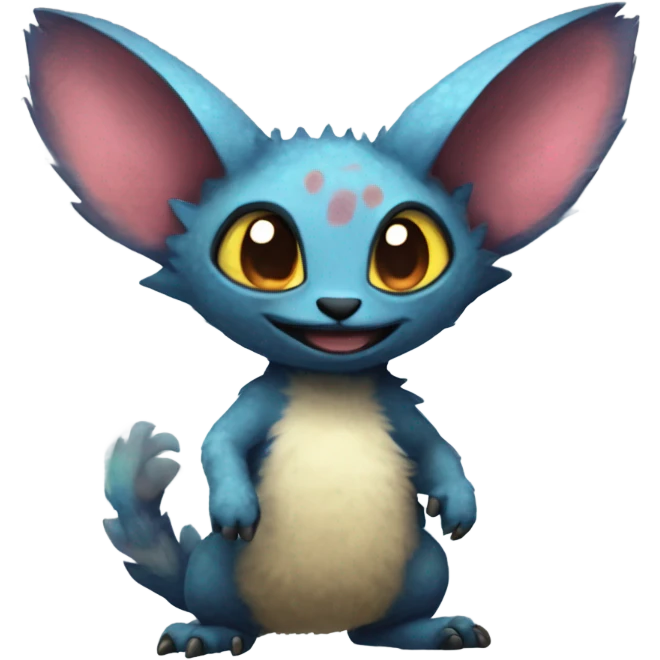 Colorful cute furry anthropomorphic painted Fakémon-Pokémon-Trico-Vernid-creature emoji