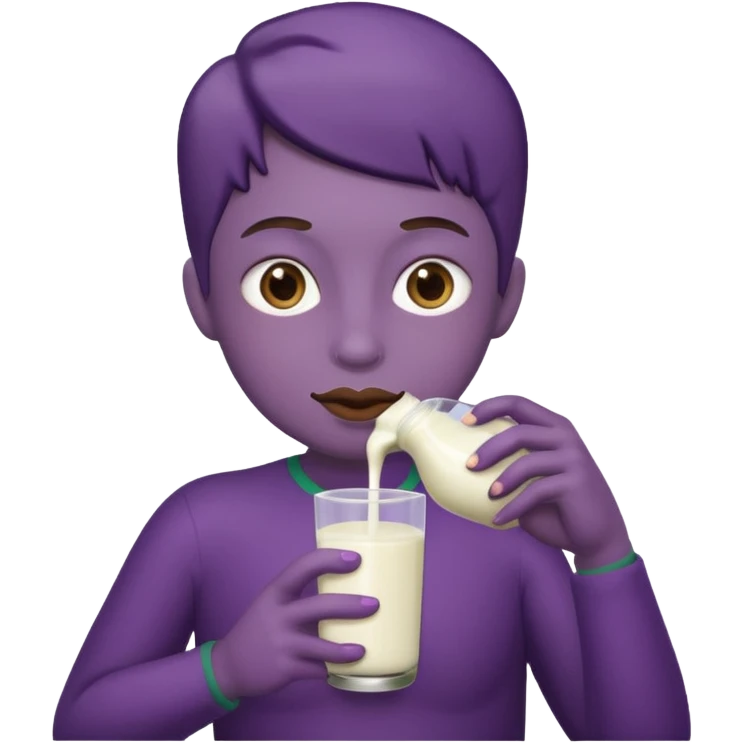 Eggplant drinking milk  emoji