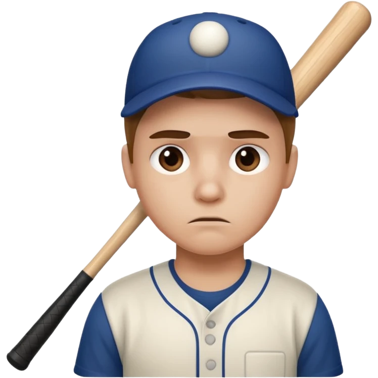 Sad face with baseball bat emoji