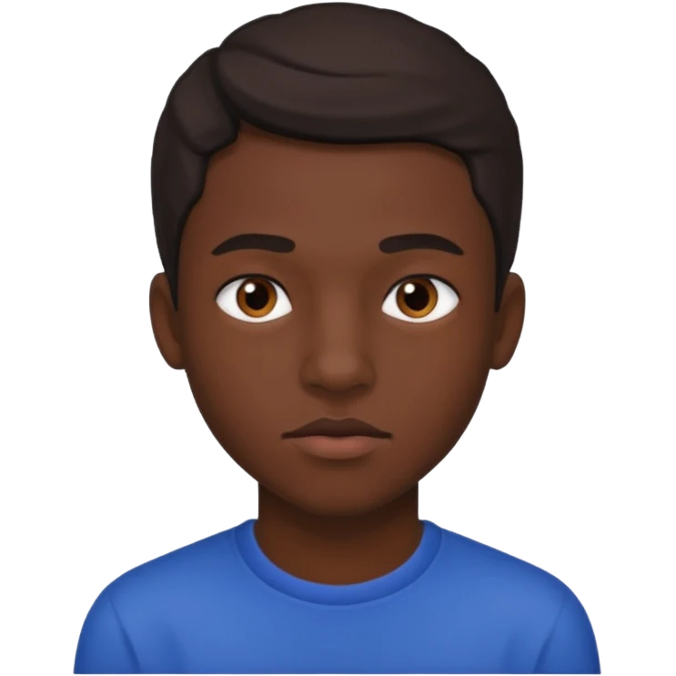 Une homme de 17 ans il a la peau noir foncé , des lèvres pulpeuses et un regard nonchalant emoji