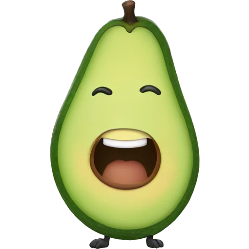 Half avocado with legs and arms emoji
