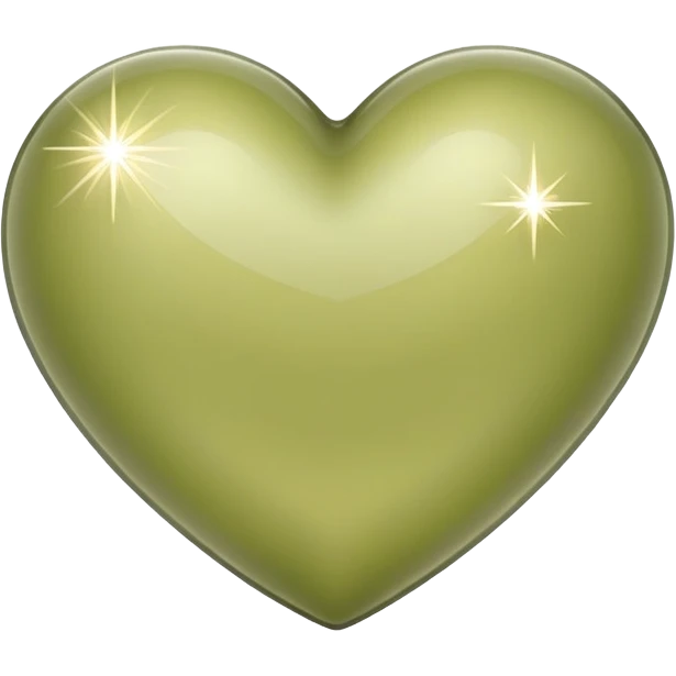 Pastel olive heart with sparkles  emoji