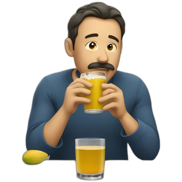 man drinking ramlösa emoji