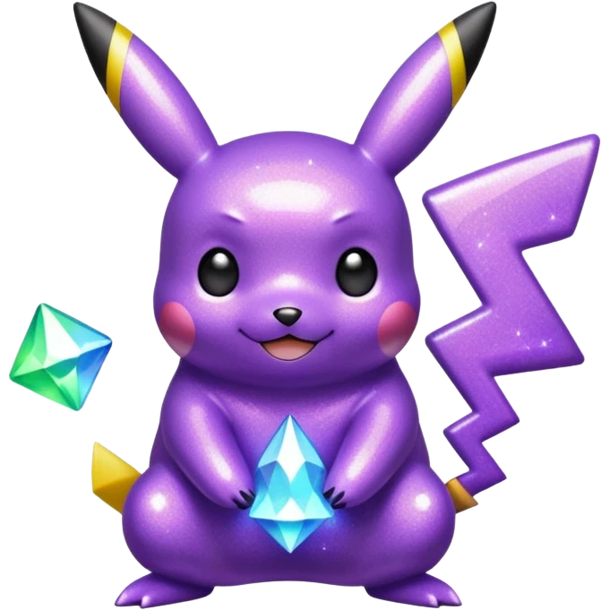 glitter purple pikachu emoji