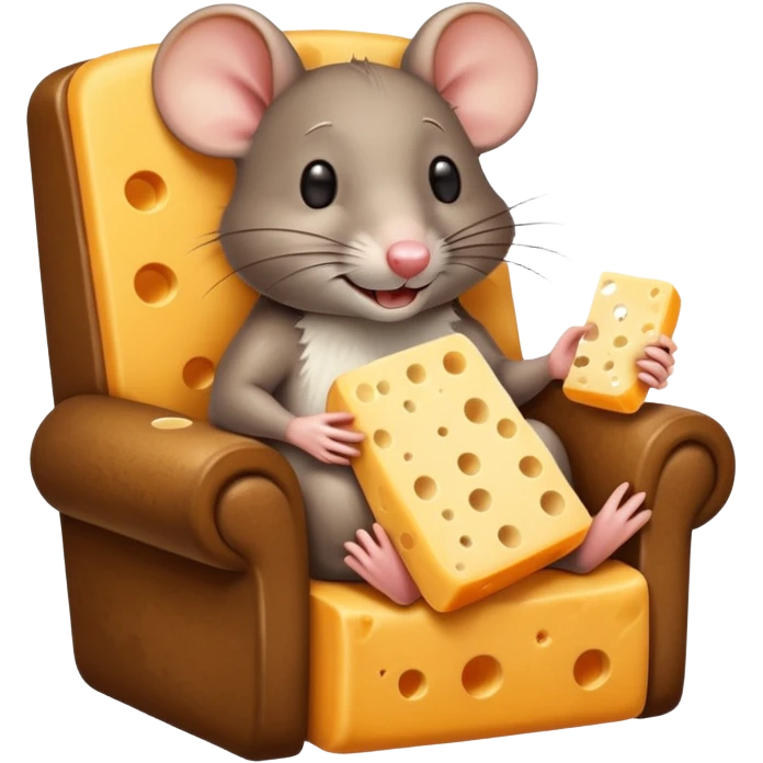 Rat in a lounge chair with a cheese emoji