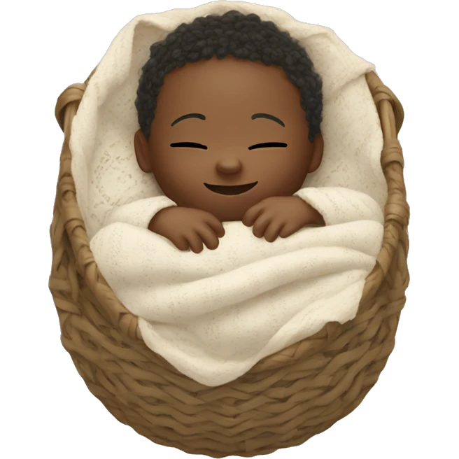newborn in boho cradle emoji