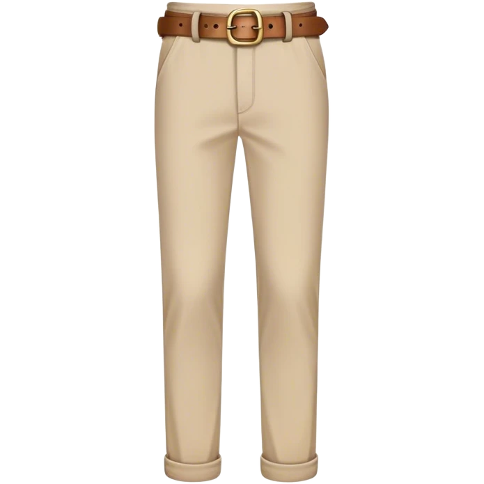 beige casual long pants with brown belt emoji