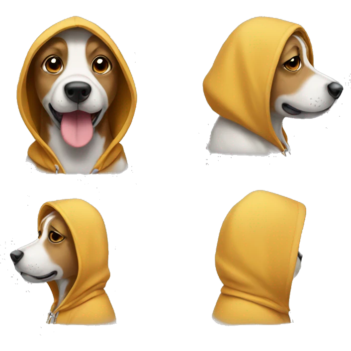 Dog wearing a hoddie emoji