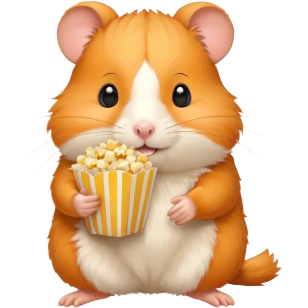 orange hamster holding pop corn emoji