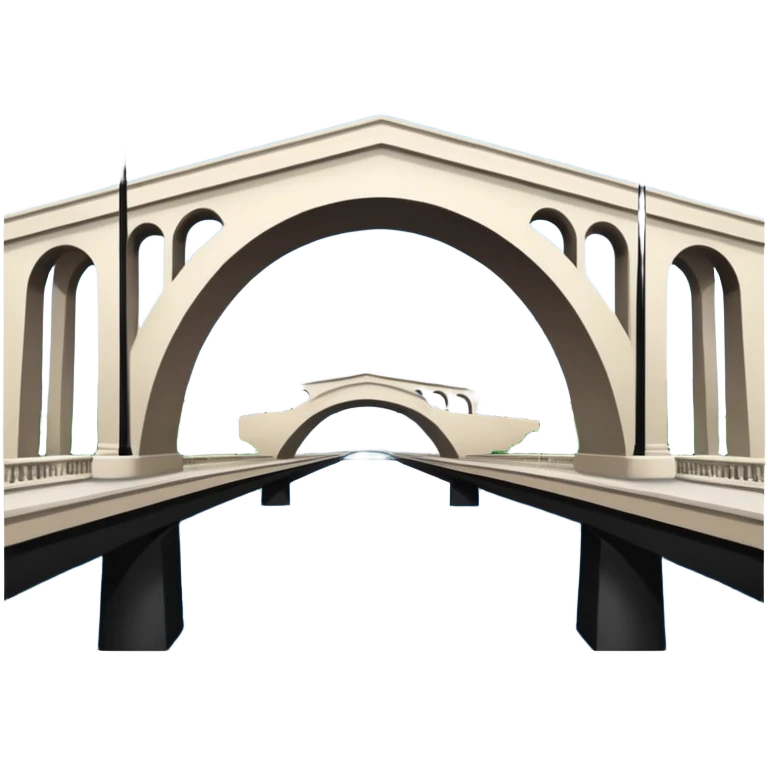 6th street la bridge. it is white. has 2/3 arches emoji