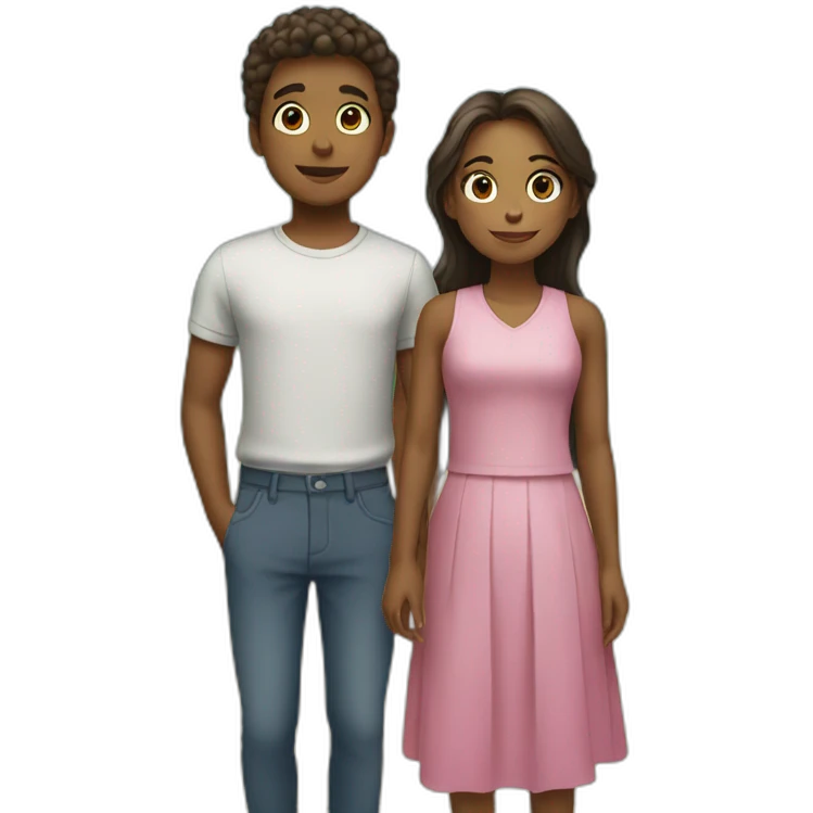 boy and girl standing next to each other emoji