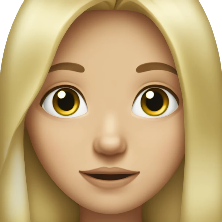 blonde girl with grey-green eyes and chubby cheeks emoji