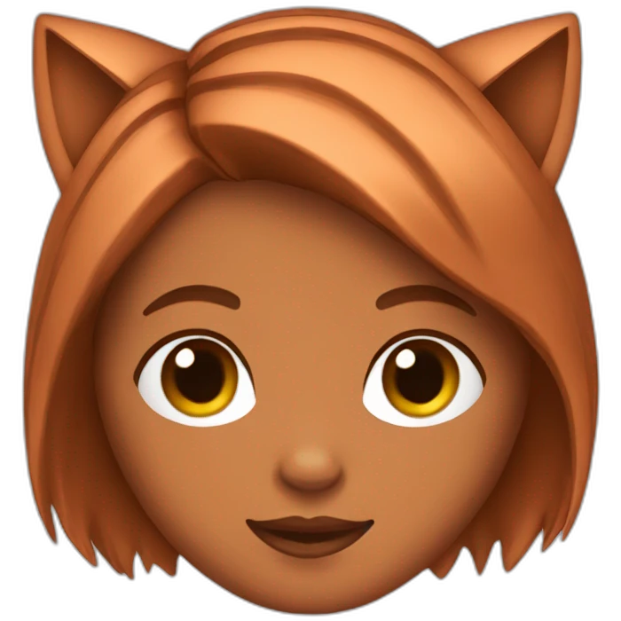 copper head girl with cat ears emoji