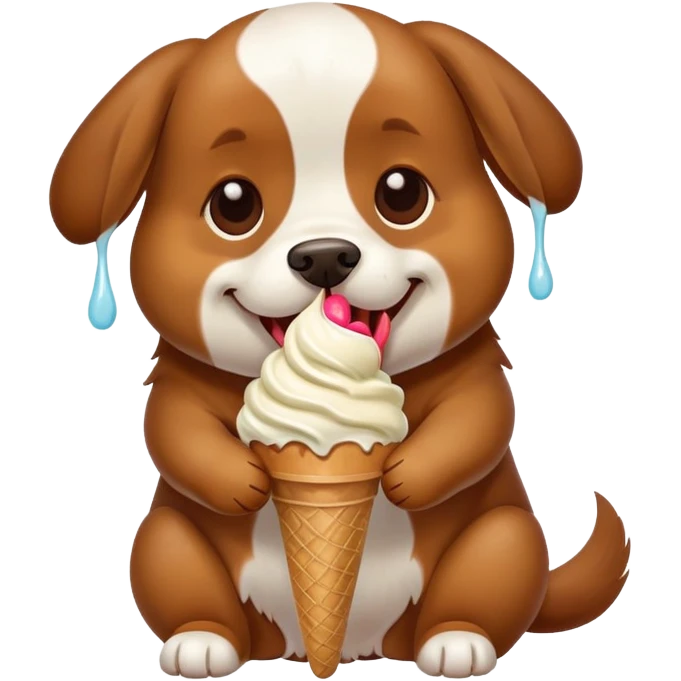 Dog eating icecream  emoji