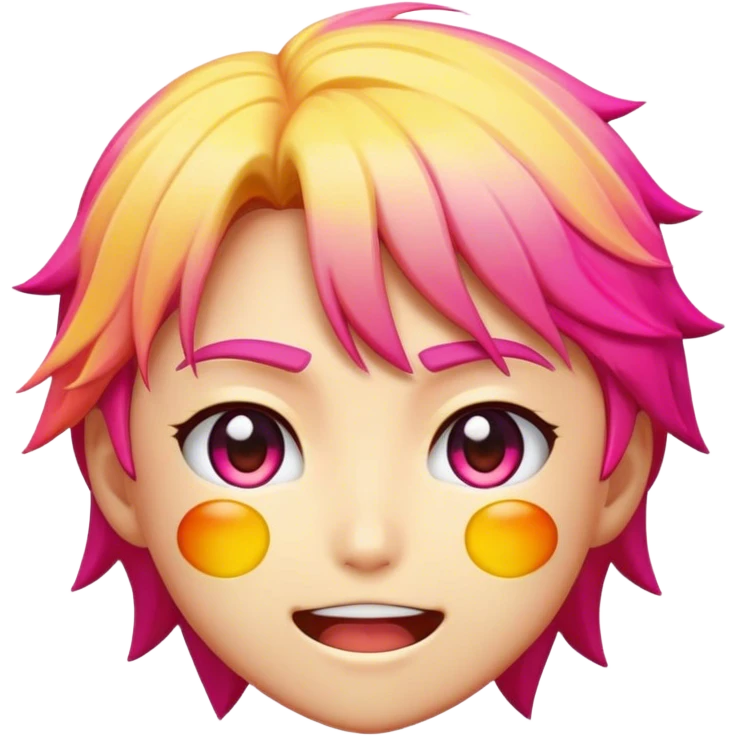 Cinematic Realistic Anime Pop Culture Emoji, featuring a dynamic, stylized portrayal of iconic anime characters rendered with vibrant textures and energetic, colorful lighting. emoji
