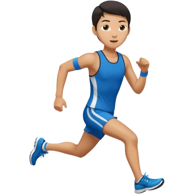 running asian emoji