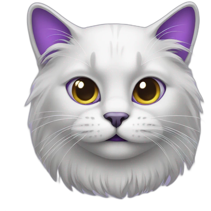 cat with long beard and purple eyes emoji