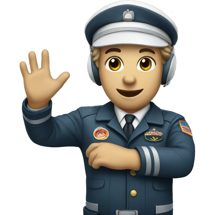 pilot waving emoji