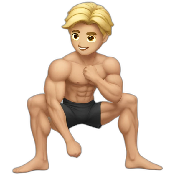 Posh-muscle-boy-doing-leg-split emoji