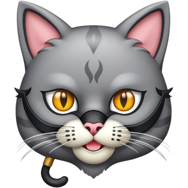 Um gato mascarado com a arma de tiro emoji