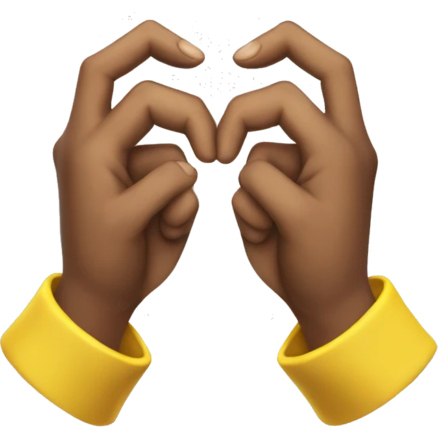 2 hands doing heart shape with pikachu hands emoji