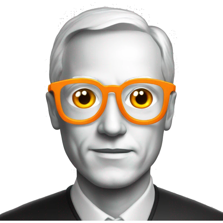 Bitcoin maxi with glasses and orange laser eyes emoji