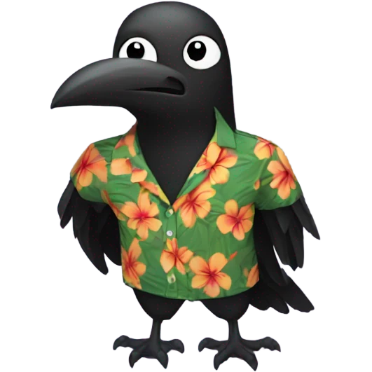A crow in a Hawaiian shirt  emoji