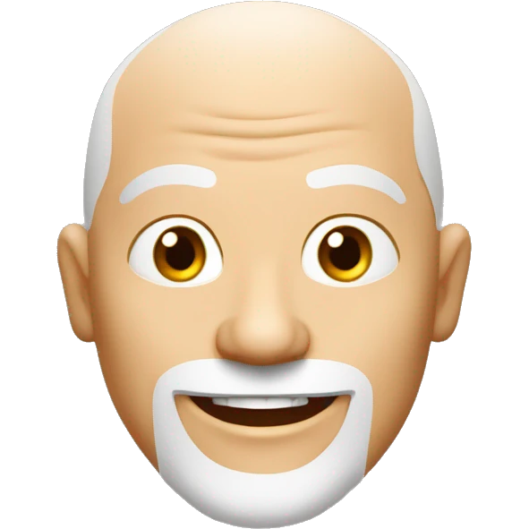 Happy white middle age male human frier monk with buzz cut square jaw emoji