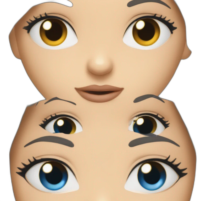 Fille aux yeux bleus et au cheveux bo emoji