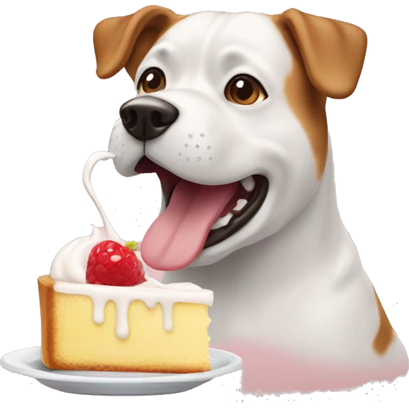 Chien qui mange une crème glacée emoji