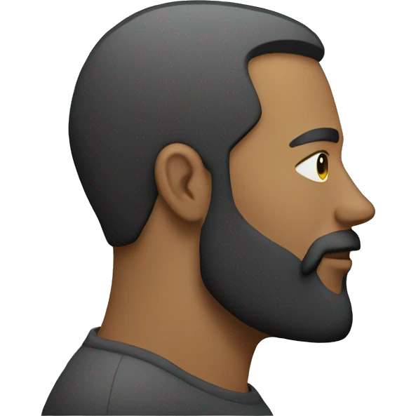 bearded man side profile emoji