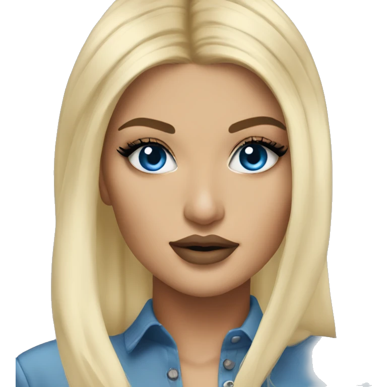 blonde kylie jenner with blue eyes emoji
