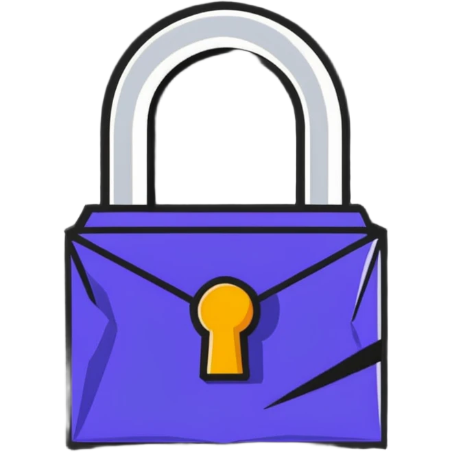 Lock made of paper, origami-style padlock emoji