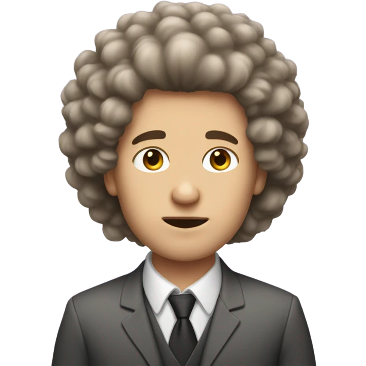 white guy with fluffy hair and acne emoji