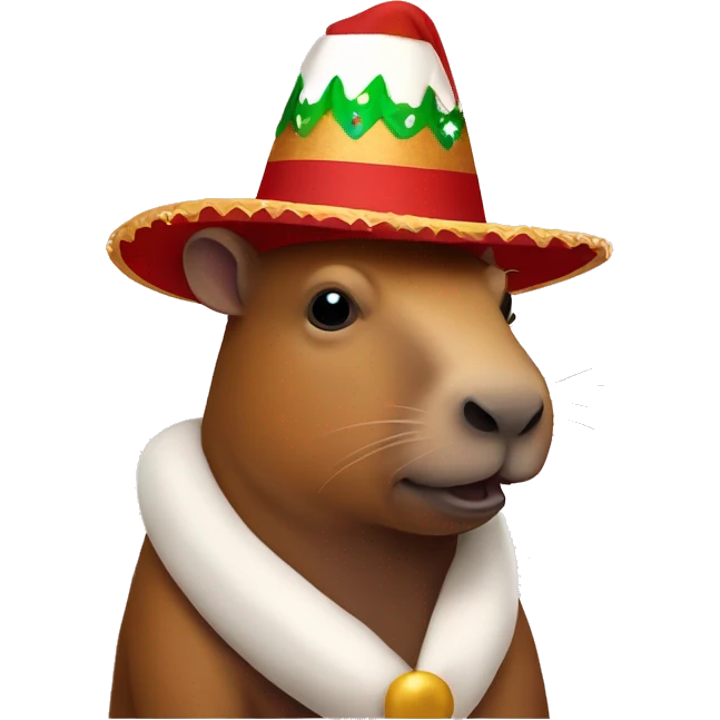 Capibara con un sombrero de Navidad  emoji