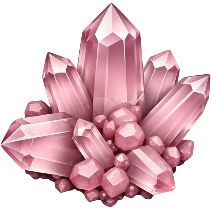 light pink quartz crystal cluster  emoji