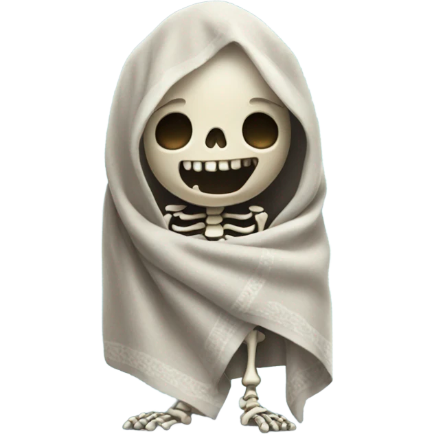 cute skeleton with blanket  emoji