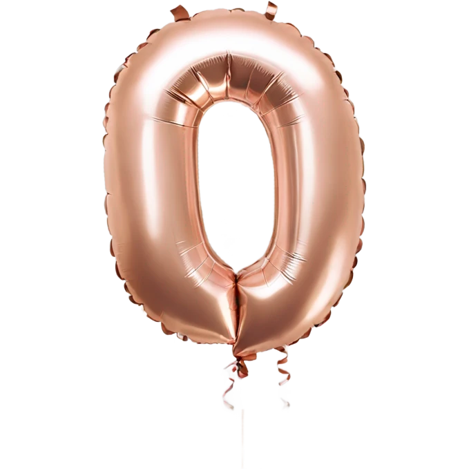 Rose gold number 0 balloon emoji