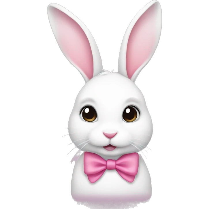 white bunny with pink bow emoji