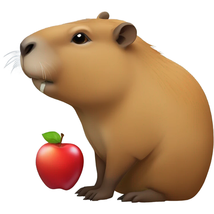 Capybara eating apple emoji