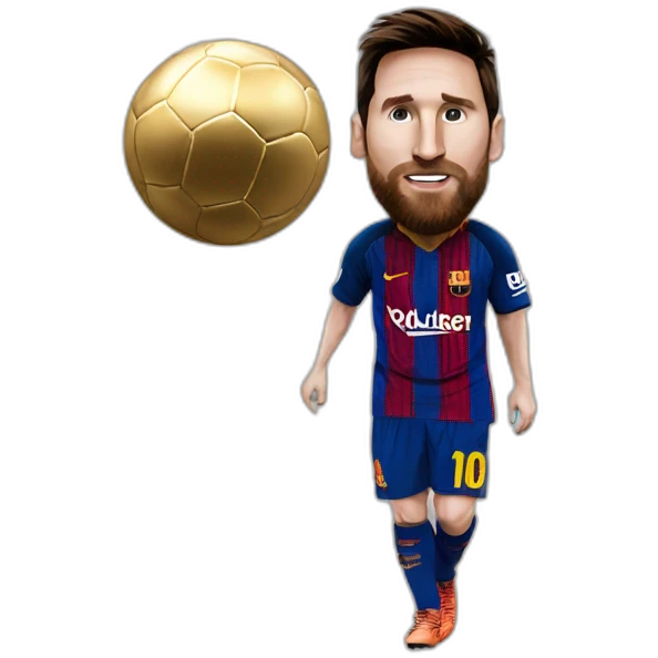 Messi with the Ballon d'Or emoji