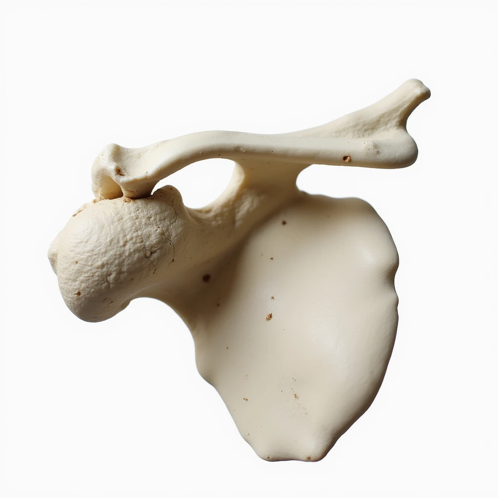 detailed left anatomical scapula, isolated on white background, realistic style, posterior view emoji